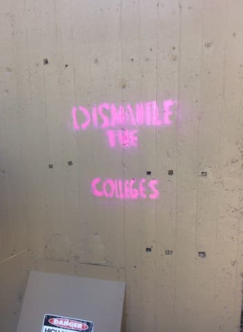 Dismantle Colleges Graffiti