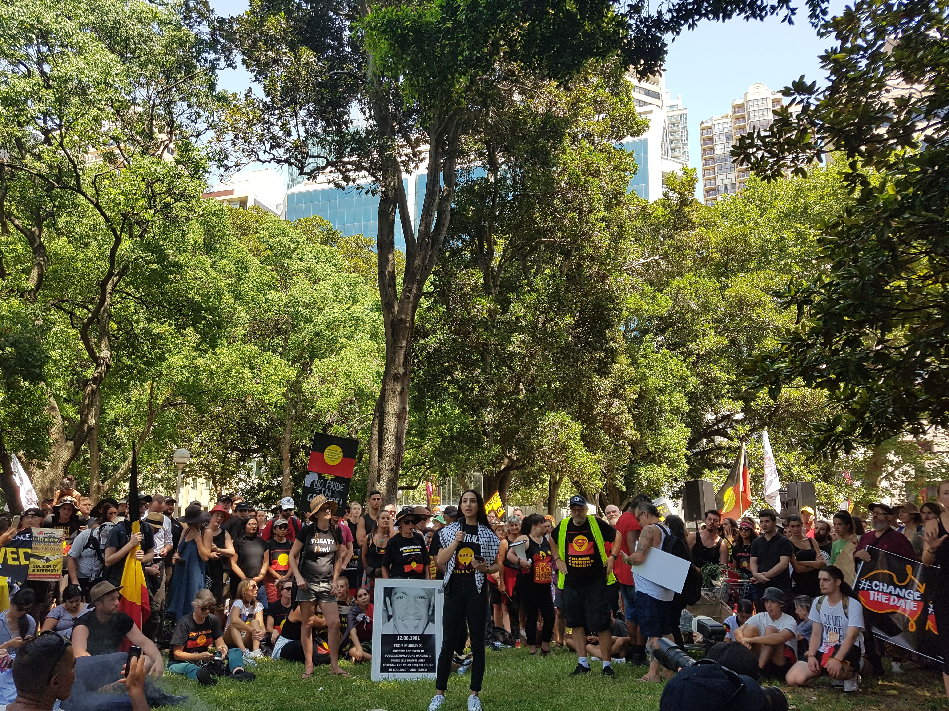 A Palestinian-Australian activist reads their piece, ‘Bird Boxed’, calling out the nation’s disregard for Indigenous issues. 