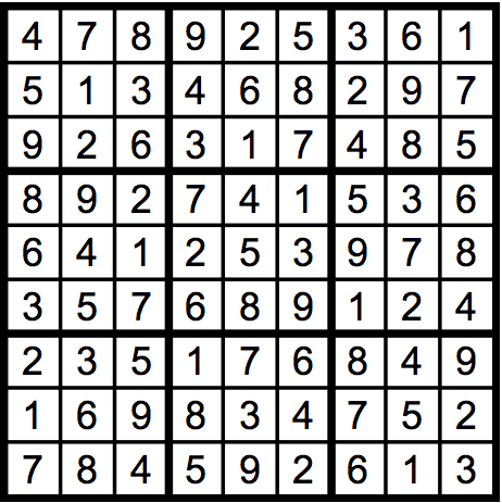 Sudoku solution: Welcome Week