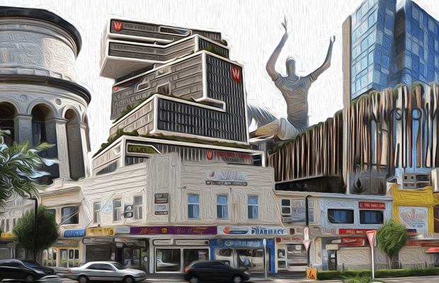 An artwork of the various significant sites in Bankstown
