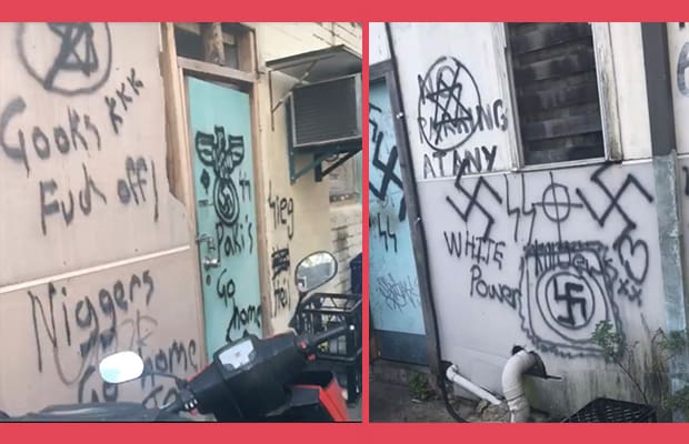 Graffiti featuring Nazi, racist and Anti-Semitic slurs