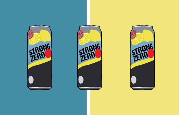 three cans of Strong Zero, which is a popular Japanese alcoholic drink