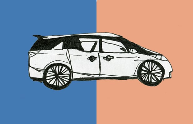 Drawing of a Toyota Tarago