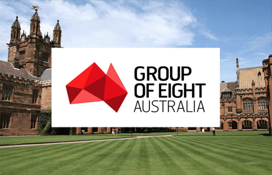 An image of the USyd quadrangle with the Group of Eight logo superimposed over the top